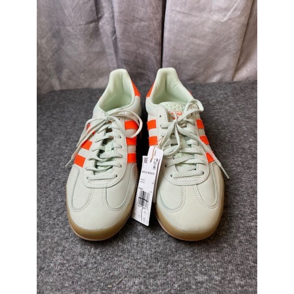 Adidas Womens Gazelle Indoor Linen Green Solar Orange IF6982 Sz 10.5 - Picture 3 of 13